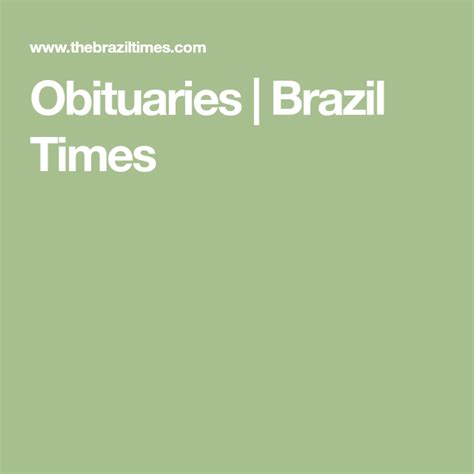 brazil times obituaries